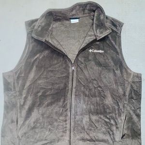 NWOT Mens 3XL Grey Fleece Columbia Full Zip Vest Outerwear